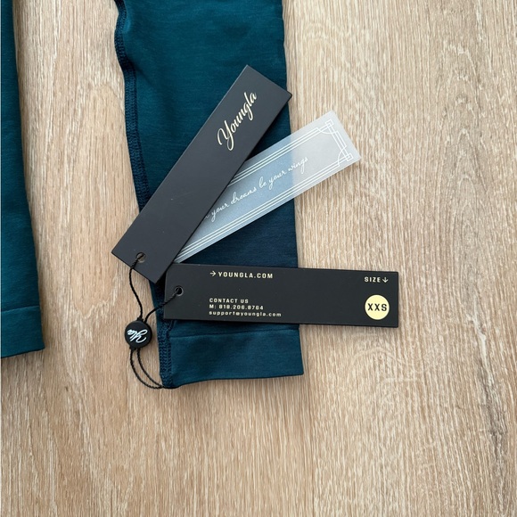 YoungLA Core‎ Seamless Leggings Velvet Teal XXS NWT - Picture 2 of 3